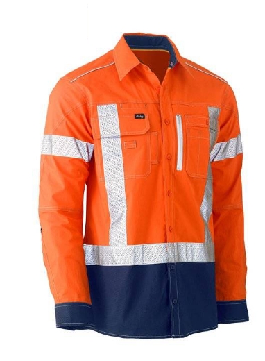 Picture of Bisley, Flx & Move™ X Taped Hi Vis Utility Shirt